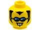 Part No: 3626pb0031  Name: Minifigure, Head Black Widow's Peak, Sideburns and Soul Patch, Sunglasses with Blue Lenses, Neutral with White Buck Teeth Pattern