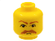 Part No: 3626pb0041  Name: Minifigure, Head Moustache HP Brown Bushy Moustache and Eyebrows Pattern