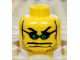 Part No: 3626pb0048  Name: Minifigure, Head Mask Small with Green Eyes, Stubble, Thin Wide Moustache over Mouth Line Pattern