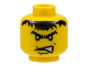 Part No: 3626pb0060  Name: Minifigure, Head Male Scar Across Lip, Angry Black Eyebrows and Messy Hair Pattern (Dracus)