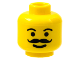 Part No: 3626pb0083  Name: Minifigure, Head Moustache Curly and Full, Plain Eyebrows Pattern