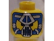Part No: 3626pb0093  Name: Minifigure, Head Alien with Blue and Silver Mask Type 2 Pattern