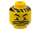 Part No: 3626pb0117  Name: Minifigure, Head NBA with Lips and Goatee and Hair Stripes Pattern
