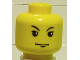 Part No: 3626pb0125  Name: Minifigure, Head Male HP Tom Riddle with Black Eyelashes and White Pupils, Arched Right Brow, Chin Dimple Pattern