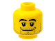 Part No: 3626pb0173  Name: Minifigure, Head Beard Stubble, Black Eyebrows, Wide Mouth, White Pupils Pattern