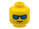 Part No: 3626pb0176  Name: Minifigure, Head Glasses with Blue Sunglasses and Wide-Spaced Stubble Pattern