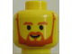 Part No: 3626pb0249  Name: Minifigure, Head Beard with Brown Trim Beard (forked below mouth) and Eyebrows Pattern