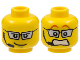 Part No: 3626pb0303  Name: Minifigure, Head Dual Sided Silver Glasses, Headset, Smile / Scared Pattern