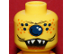 Part No: 3626pb0329  Name: Minifigure, Head Alien with Single Eye, Spots, and Jagged Teeth Pattern