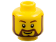 Part No: 3626pb0332  Name: Minifigure, Head Beard Reddish Brown Rounded with White Pupils and Grin Pattern