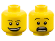 Part No: 3626pb0333  Name: Minifigure, Head Dual Sided Thin Black Eyebrows, Open Mouth Smile with Top Teeth / Surprised Pattern