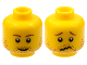 Part No: 3626pb0398  Name: Minifigure, Head Dual Sided Reddish Brown Eyebrows and Beard Stubble, Grin / Worried Wavy Mouth Pattern