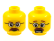 Part No: 3626pb0404  Name: Minifigure, Head Dual Sided Glasses, Brown Eyebrows and Moustache Closed Mouth / Open Mouth Scared Pattern