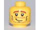 Part No: 3626pb0458  Name: Minifigure, Head Male Brown Stubble, Brown Eyebrows, Crooked Smile and Cheek Lines Pattern
