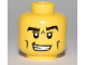 Part No: 3626pb0466  Name: Minifigure, Head Male Black Thick Eyebrows, Cheek Lines and Furrowed Brow Pattern