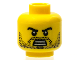 Part No: 3626pb0603  Name: Minifigure, Head Beard Stubble, Black Angry Eyebrows with Open Mouth with Teeth Pattern