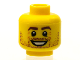 Part No: 3626pb0606  Name: Minifigure, Head Beard Stubble, Brown Eyebrows, White Pupils, Crow's Feet, Open Smile Pattern