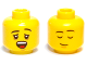 Part No: 3626pb0659  Name: Minifigure, Head Dual Sided Black Eyebrows, Yawning / Asleep Pattern