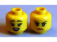 Part No: 3626pb0697  Name: Minifigure, Head Dual Sided Female Black Eyebrows, Eyelashes, Open Mouth / Frown Pattern