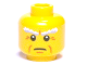 Part No: 3626pb0699  Name: Minifigure, Head Male White Bushy Eyebrows, Crow's Feet and Cheek Lines Pattern