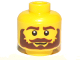 Part No: 3626pb0777  Name: Minifigure, Head Beard Brown Bushy, Moustache, White Pupils Pattern