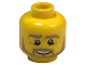 Part No: 3626pb0849a  Name: Minifigure, Head Dark Tan Eyebrows, Moustache and Angular Beard, Lower Eyelids, Medium Nougat Wrinkles, Lopsided Open Mouth Smile with Teeth Pattern
