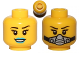 Part No: 3626pb0878  Name: Minifigure, Head Dual Sided Female Black Eyebrows, Eyelashes, Dark Azure Lips, Open Mouth Smile with Teeth / Breathing Apparatus Pattern