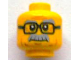 Part No: 3626pb0924  Name: Minifigure, Head Light Bluish Gray Bushy Eyebrows and Moustache, Black Glasses, Medium Nougat Cheek Lines, Chin Dimple and Wrinkles, Slight Frown Pattern