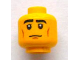 Part No: 3626pb0926  Name: Minifigure, Head Black Eyebrows, Cheek Lines, White Pupils Pattern