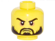 Part No: 3626pb0978  Name: Minifigure, Head Beard Black, Moustache, Arched Eyebrows, White Pupils, Grim Mouth Pattern