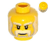 Part No: 3626pb1004  Name: Minifigure, Head Beard Light Bluish Gray and White Full, Thick Moustache and Eyebrows Pattern