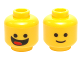 Part No: 3626pb1100  Name: Minifigure, Head Dual Sided Black Standard Eyes, Smile with Tongue / Standard Grin Pattern (Benny)