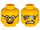 Part No: 3626pb1158  Name: Minifigure, Head Dual Sided Black Glasses, Open Smile with Teeth and Tongue / Sunglasses, Clenched Teeth Pattern