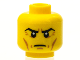 Part No: 3626pb1248  Name: Minifigure, Head Male Stern Black Eyebrows, Crow's Feet, Cheek Lines, Chin Dimple Pattern