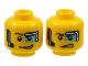 Part No: 3626pb1282  Name: Minifigure, Head Dual Sided Digital Eye Glass over Left Eye, Smirk / Determined Pattern (Curtis Bolt)