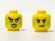 Part No: 3626pb1309  Name: Minifigure, Head Dual Sided Female Black Eyelashes and Eyebrows, Lime Splotches, Smirk / Green Eye Shadow and Lips, Teeth Pattern