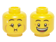 Part No: 3626pb1314  Name: Minifigure, Head Dual Sided Eyebrows, Crow's Feet, Open Mouth Smile / Queasy Expression with Sweat Drop Pattern (Undetermined Type)