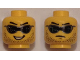 Part No: 3626pb1348  Name: Minifigure, Head Dual Sided Black Digital Sunglasses, Stubble, Crooked Open Mouth Smile / Determined, Closed Mouth Pattern