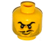 Part No: 3626pb1549  Name: Minifigure, Head Beard Gray Stubble, Black Moustache and Angry Eyebrows, Lines under Eyes, Smirk Pattern