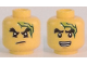 Part No: 3626pb1667  Name: Minifigure, Head Dual Sided Black Bushy Eyebrows, Chin Dimple, Lightning Bolt, Scowl / Open Mouth with Teeth Pattern