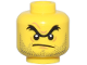 Part No: 3626pb1701  Name: Minifigure, Head Black Unibrow, Dark Bluish Gray Stubble, Nougat Chin Dimple and Wrinkles, Furrowed Brow, Angry Scowl Pattern
