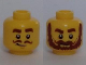 Part No: 3626pb1804  Name: Minifigure, Head Dual Sided Brown Thick Eyebrows, Curly Moustache, Smirk / Thick Moustache, Bushy Beard Pattern