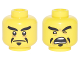 Part No: 3626pb1884  Name: Minifigure, Head Dual Sided Black Eyebrows and Pointed Goatee, Stern / Open Mouth Angry Pattern