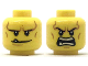 Part No: 3626pb2039  Name: Minifigure, Head Dual Sided Black Eyebrows, White Pupils, Chin Dimple and Cheek Lines, Smile with Tooth / Open Mouth Angry Pattern