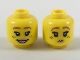 Part No: 3626pb2086  Name: Minifigure, Head Dual Sided Female Dark Orange Eyebrows, Freckles, Pink Lips, Smile / Pursed Lips Pattern
