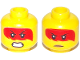 Part No: 3626pb2234  Name: Minifigure, Head Dual Sided Female Red Hair with Open Mouth with Teeth, Grimace / Frown with Peach Lips Pattern (Harumi)