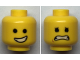 Part No: 3626pb2281  Name: Minifigure, Head Dual Sided Open Smile with Teeth / Eyebrows, Scared with Dimples Pattern