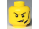 Part No: 3626pb2292  Name: Minifigure, Head Angry Eyebrows and Scowl with Open Mouth, Headset, White Pupils Pattern