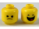 Part No: 3626pb2307  Name: Minifigure, Head Dual Sided Angry Scowl / Closed Eyes and Large Open Mouth Smile with Red Tongue Pattern
