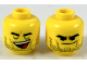 Part No: 3626pb2317  Name: Minifigure, Head Dual Sided Black Thick Eyebrows and Stubble, Closed Eyes Open Mouth / Smirk with Lowered Eyebrows Pattern